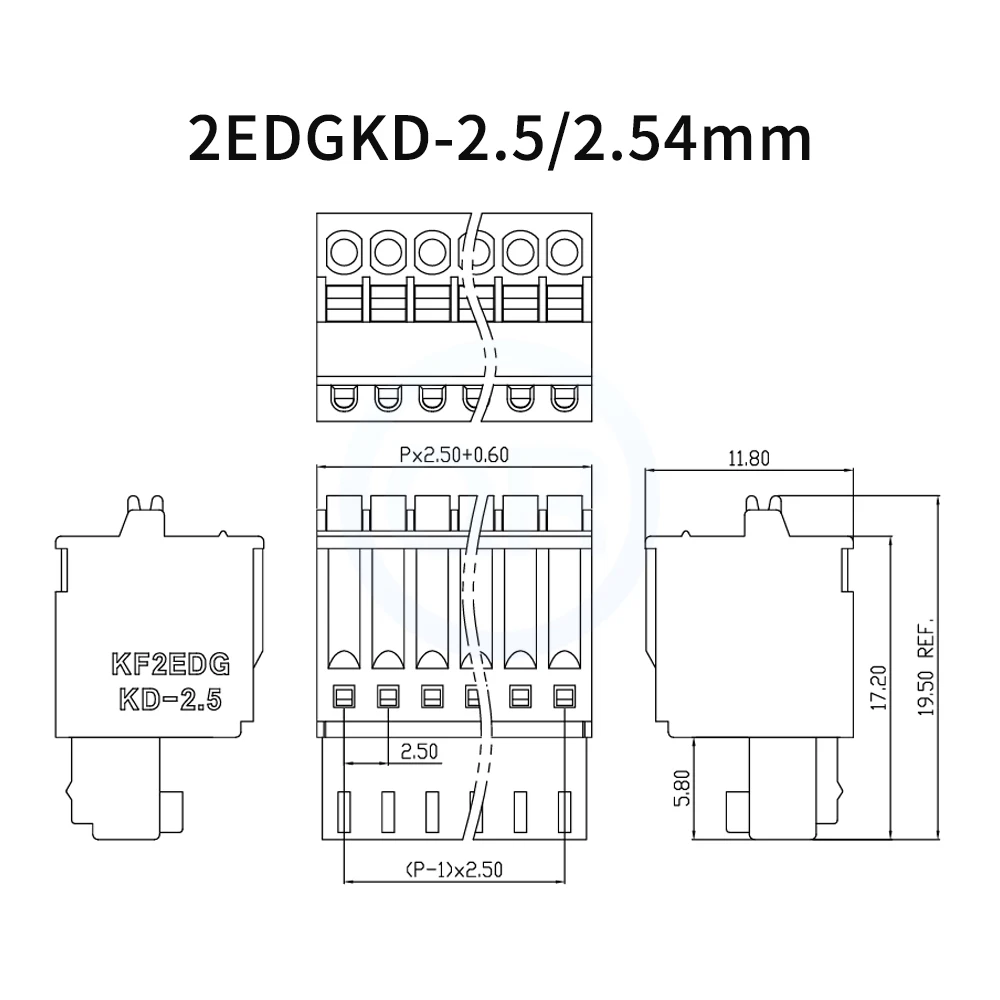 (10 pcs) KF 2EDGKD 2.5mm 2.54mm Spring Press Plug Terminal Block JM 15EDGKD Screwless Plug 2.54 / 2.5 Small Pitch Socket 2~24Pin