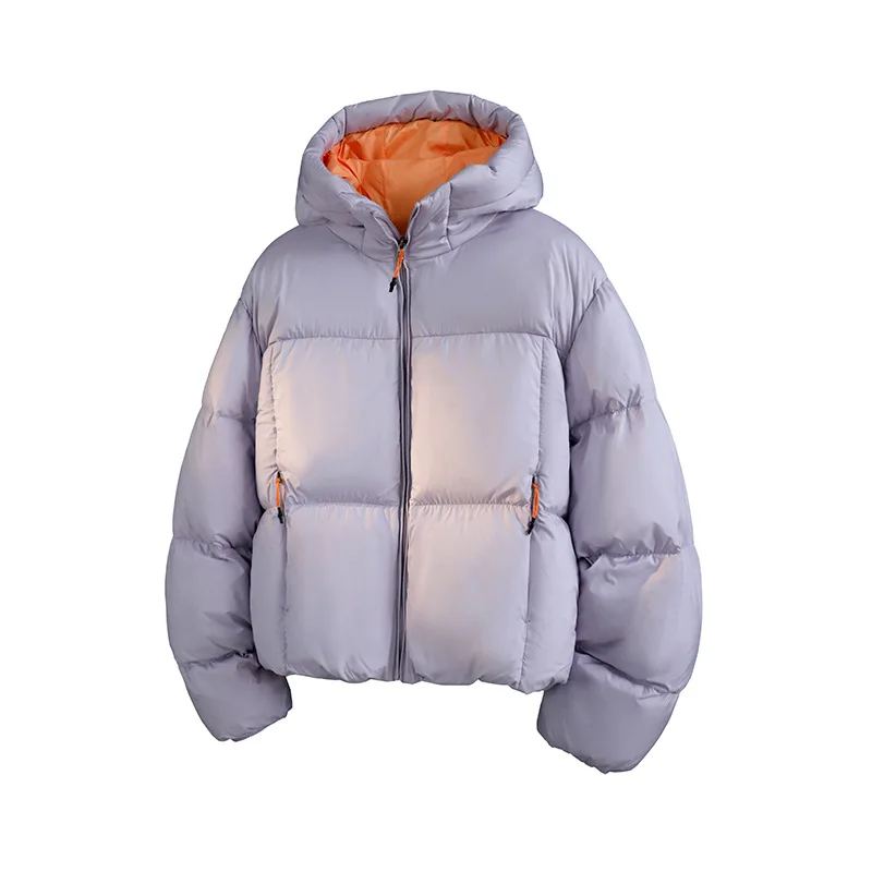 2025 Winter Men Jacket Contrast Color Hooded Male Outerwear Thicken Cold-proof Long Sleeve Loose Comfortable Man Down Coat