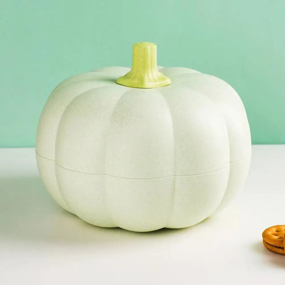 Halloween Thanksgiving Fall Festival Party Decor Halloween Pumpkin Snack Holder with Lid Fork Storage for Fall for Snacks