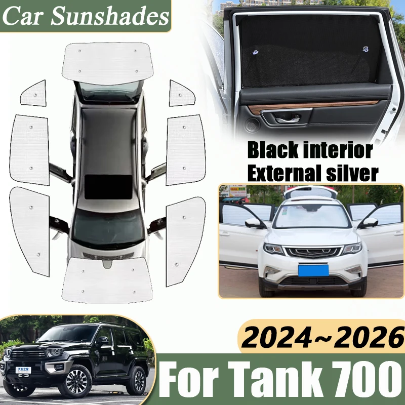 

Full Coverage Sunshades for Great Wall GWM Tank 700 Hi4-t 2024 2025 2026 Window Windshield Visor Car Anti-UV Curtain Accessories