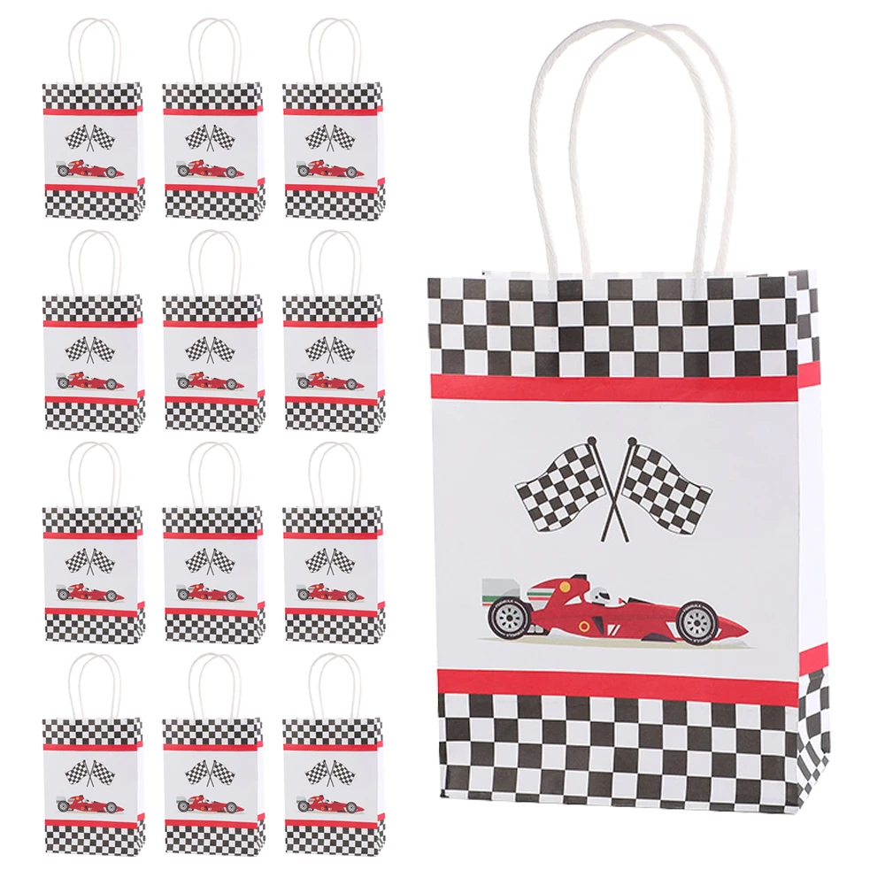 Racing Car Party Bags with Handles Race Car Party Supplies for Candy Gifts Goodies Treats Boys Birthday Baby Shower Party Favors