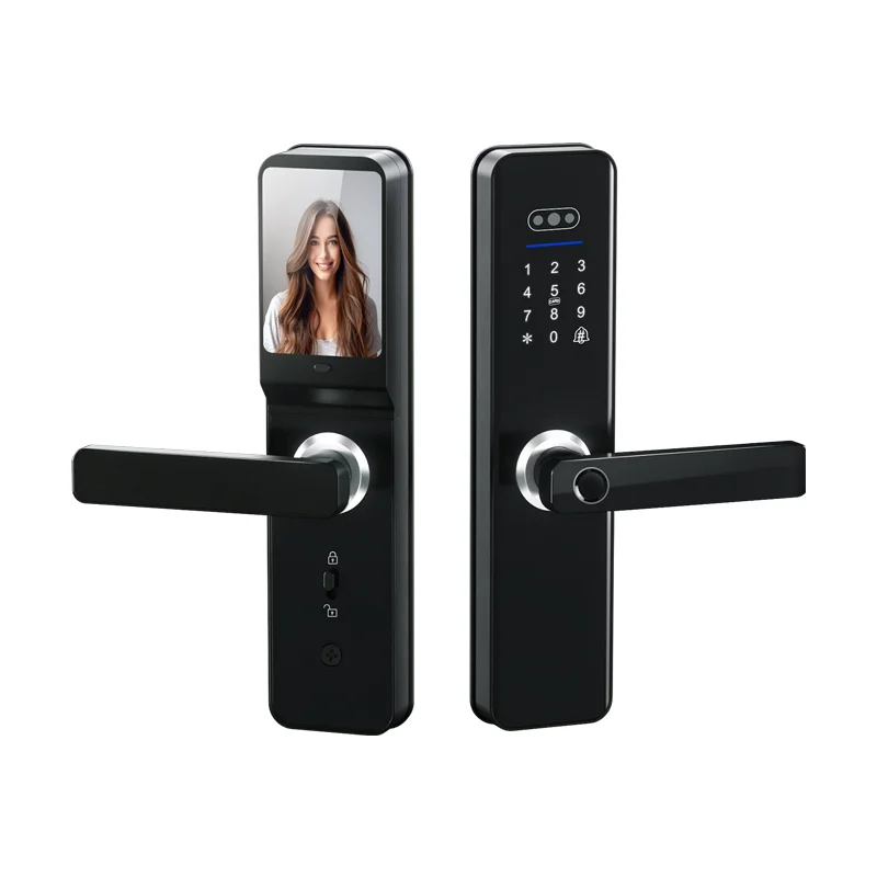 

zc02 Tuya Smart Lock for Wood & Steel Doors Factory Price App Network Connectivity Face Recognition Cloud Data Storage for Brass
