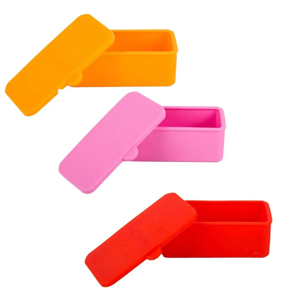 1/3pcs Silicone Food Distribution Box Red/Pink/Purple/Green/Orange/Blue 2/4 Inch Snack Containers Lunch Box Containers Travel