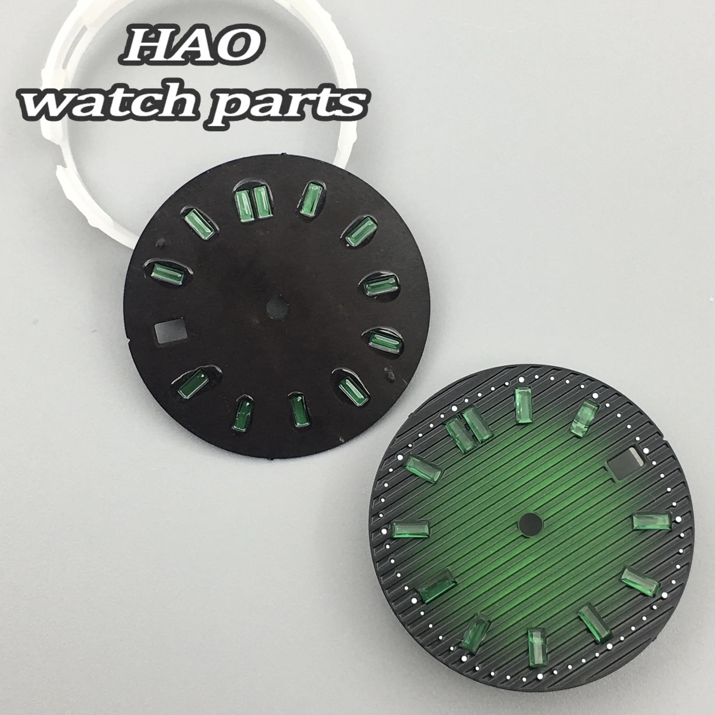 ساعة BLIGER29mm باللون الأبيض والأخضر والأسود تناسب حركة NH35 NH36 تناسب تاج الساعة 3 وتاج الساعة 3.8