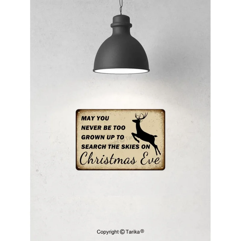 May You Never Be Too Grown Up to Search The Skies On Christmas Eve Iron Poster Painting Sign Vintage Wall Decor