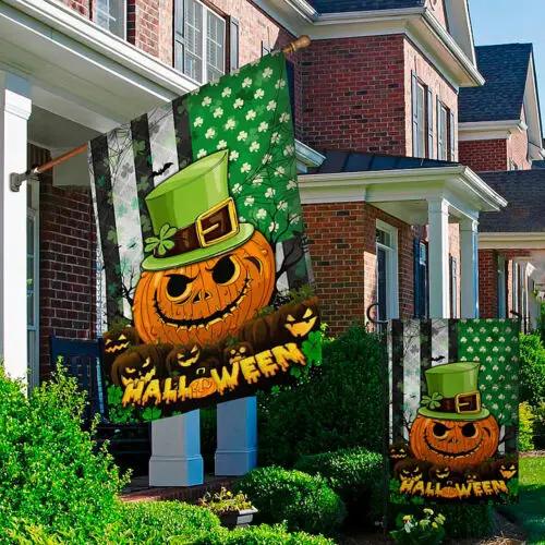 Spooky Irish by Blood American by Birth Halloween Decorative Garden Flag