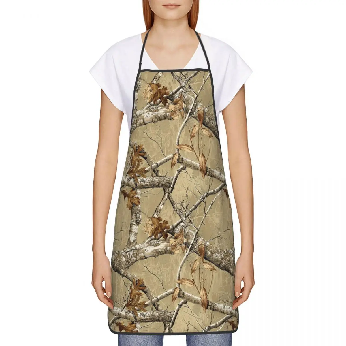 Custom Real Tree Camouflage Camo Pattern Apron for Women Men Unisex Bib Kitchen Cooking Tablier Cuisine Chef Painting