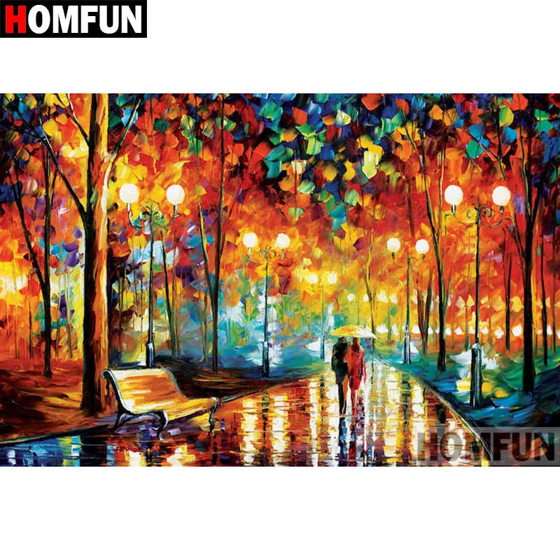 

HOMFUN 5D DIY Diamond Painting Full Square/Round Drill "Tree couple" Embroidery Cross Stitch gift Home Decor Gift A08361