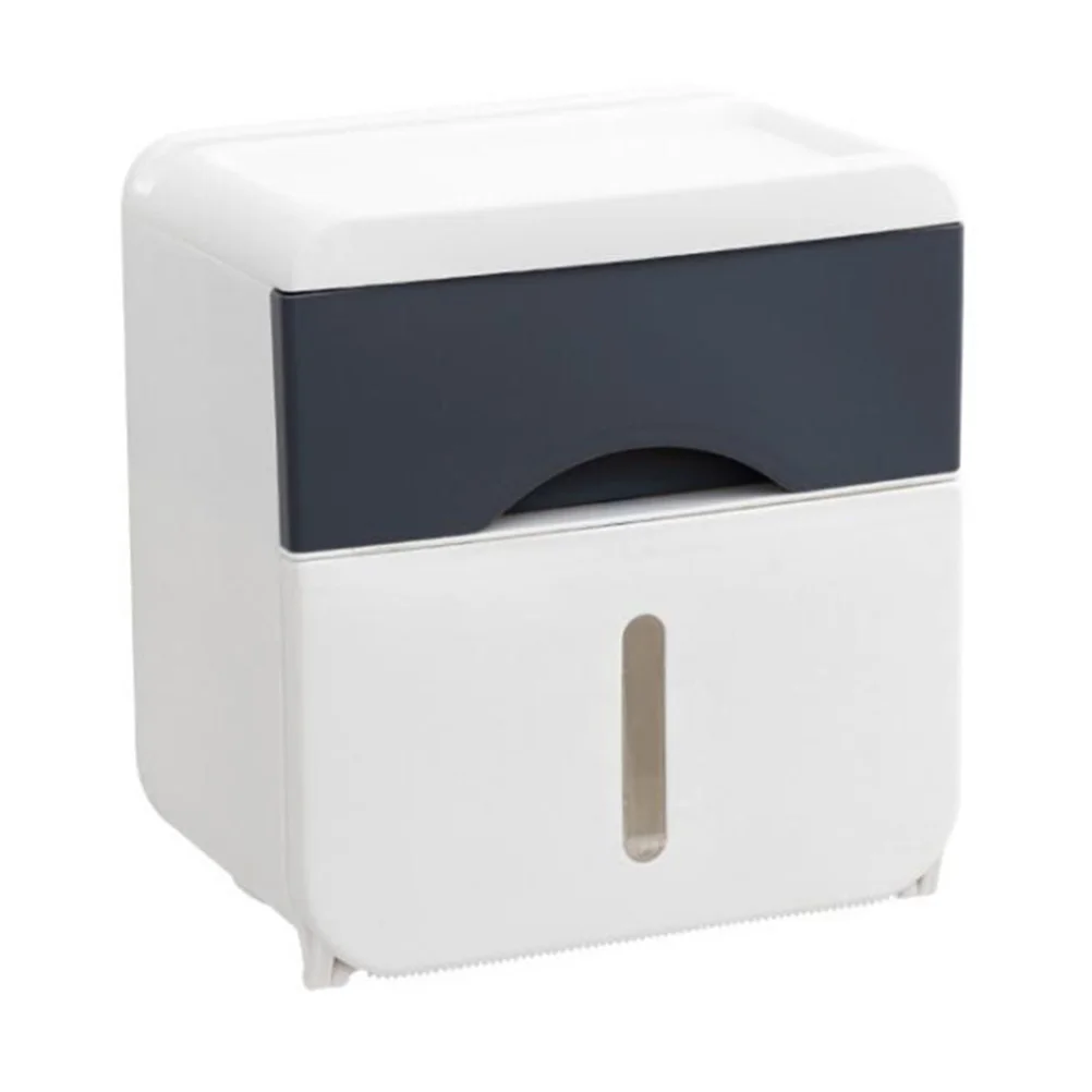 

Storage Box Bathroom Child Toilet Paper Holder Home Office Abs No Punching Tissue Boxes