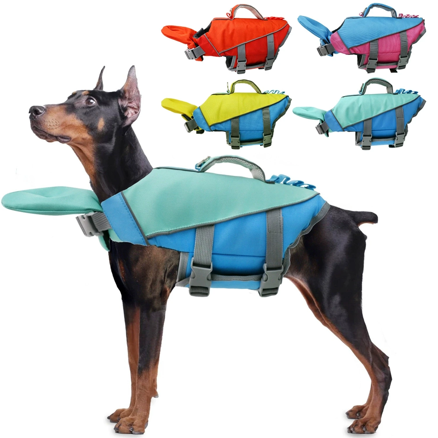 Hundeschwimmweste zum Schwimmen, Bootfahren, gut sichtbarer Hundespeicher für kleine und große Hunde, Sicherheits-Welpenkonservierer mit Rettungsgriff