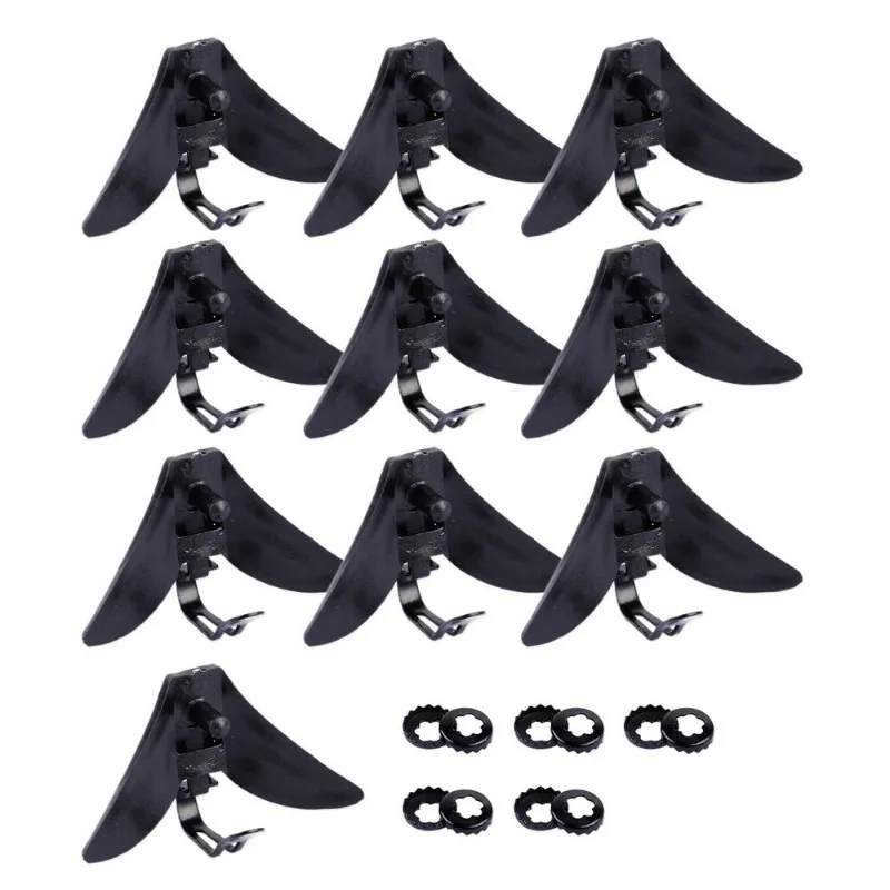 10pcs Plastic Triangle Clips Clasps for Ties Necktie Men Accessories Black White DIY Garment Clips