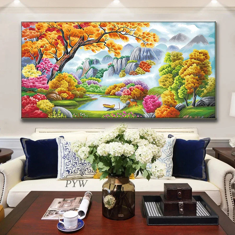 A Paradise Scenic Series Garden DIY 5D Diamond Painting Full Round Diamond Embroidery Mosaic For Lover Gift big size Home decor