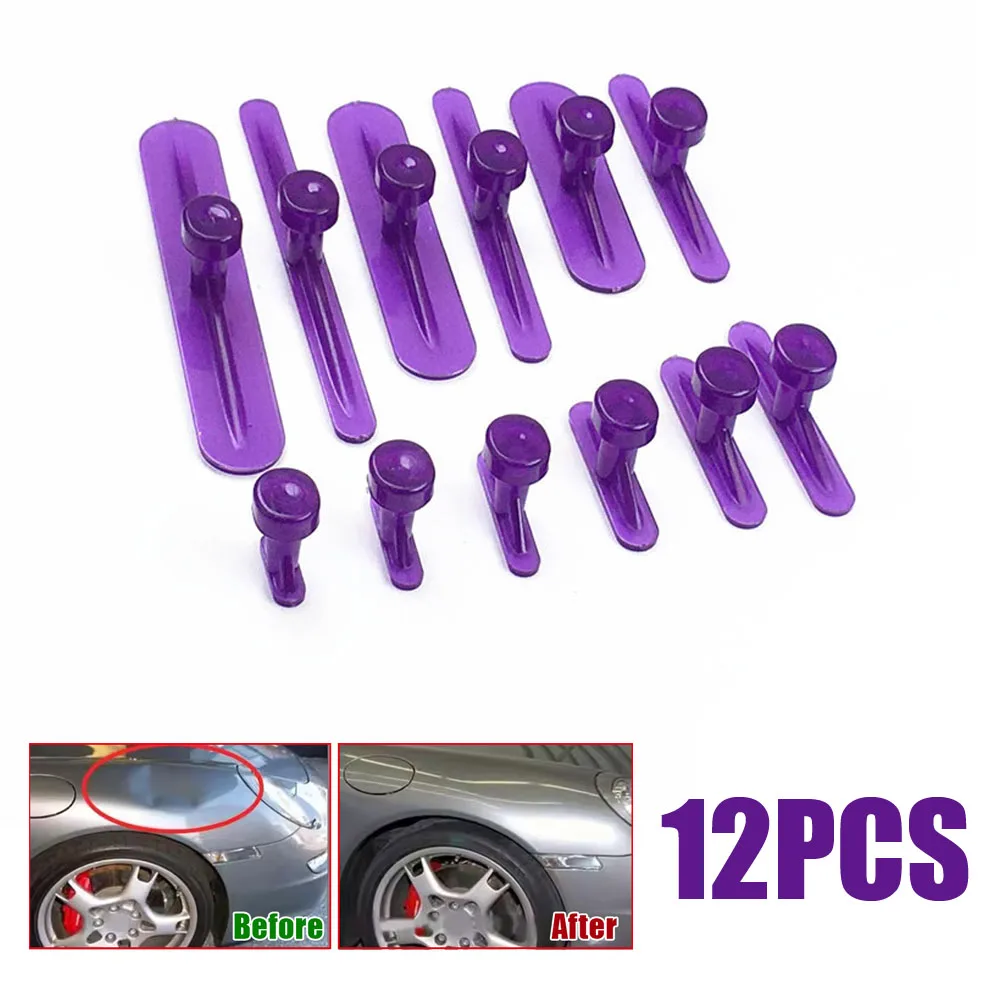 

12Pcs Car Paint Dent Repair Glue Tabs Pullers Lifters Kit Car Body Dent Repair Tool Nylon Glue Tabs Dent Removal Tools Accessory