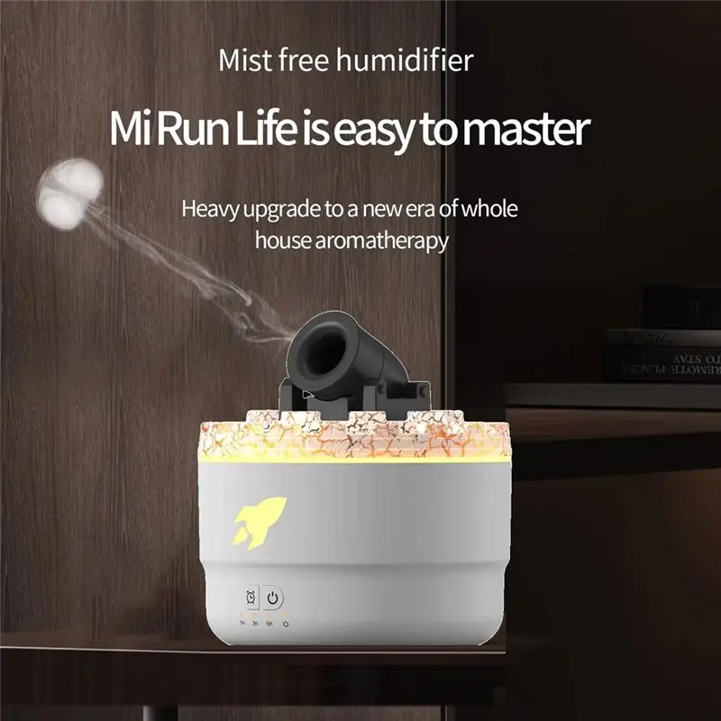 【Great Sale】2PCS Mini Cannon Humidifier With 2 Modes 7 Colors LED Timesr And Adjustable Settings