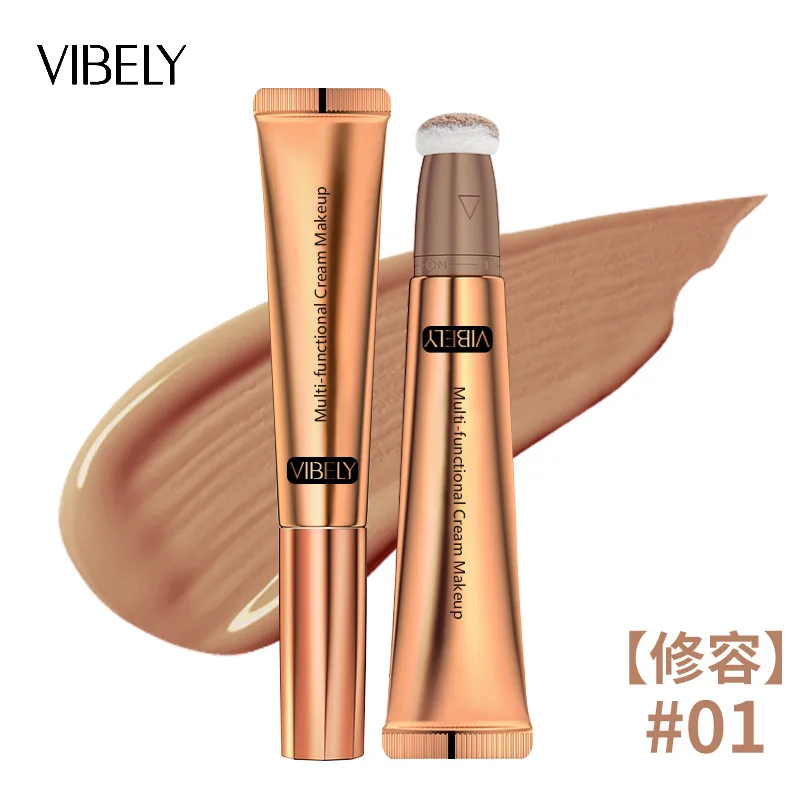 VIBELY Corrector y barra de contorno de alto brillo, rostro iluminador, tridimensional, adelgazante, rubor de sombra, multifuncional