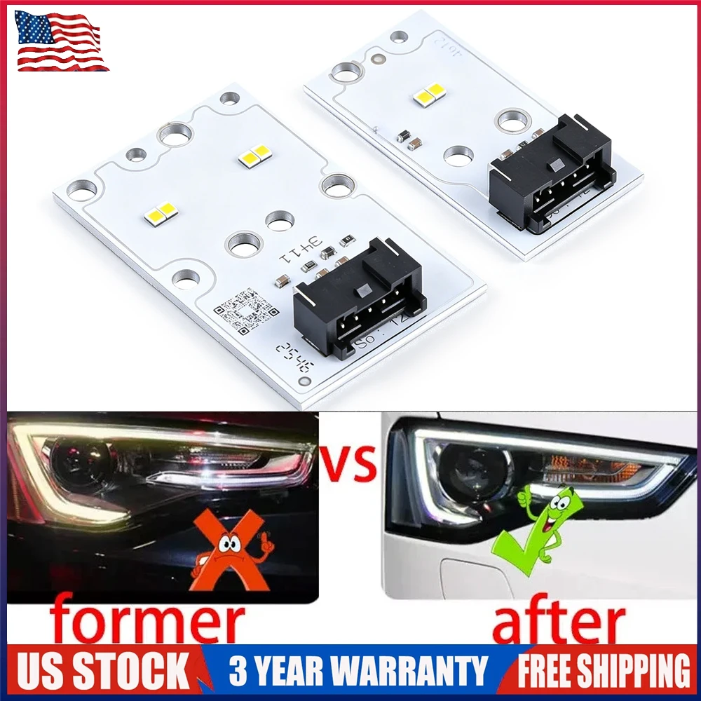 2PCS Car LED DRL Board Chip Daytime Running Light Stabilizer 1305715178 For Audi A5 S5 RS5 2013-2017 Xenon Headlight LED Module Board Chip