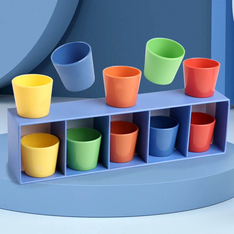 

Montessori Multicolored Cups Matching Game Early Educational Activity Party Supplies Logical Thinking Color Guessing Game Gifts