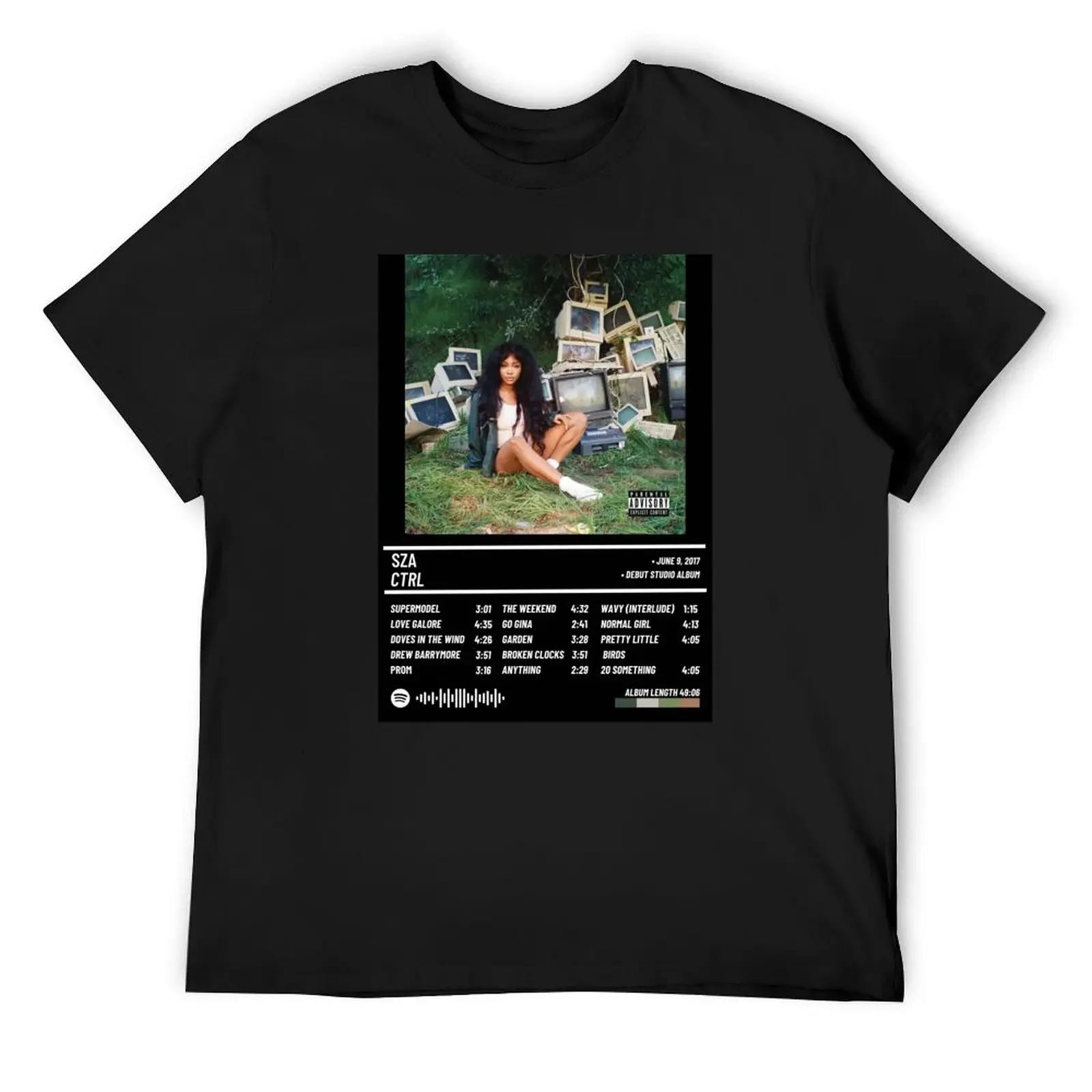 CTRL SZA Album Cover/Poster T-Shirt anime clothes blacks mens big and tall t shirts