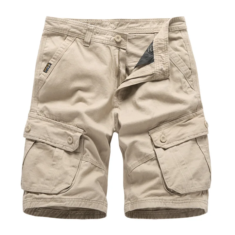 Summer Menswear Cropped Pants Loose Cotton Cargo Shorts Men's Oversized Track Five Pants