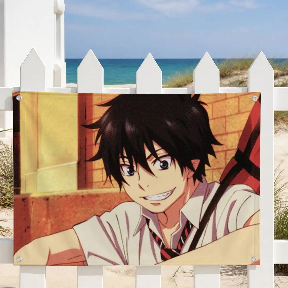 Blue Exorcist Decorative Wall Flag Banner for Home Garden Garage Indoor Outdoor Decor