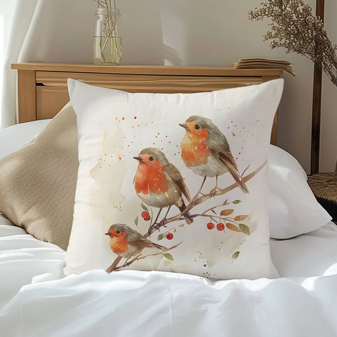 VIKAMA Peach Light Beige Velvet Pillowcase Decoration Cushion Cover Machine Washable Living Room Sofa Bedroom