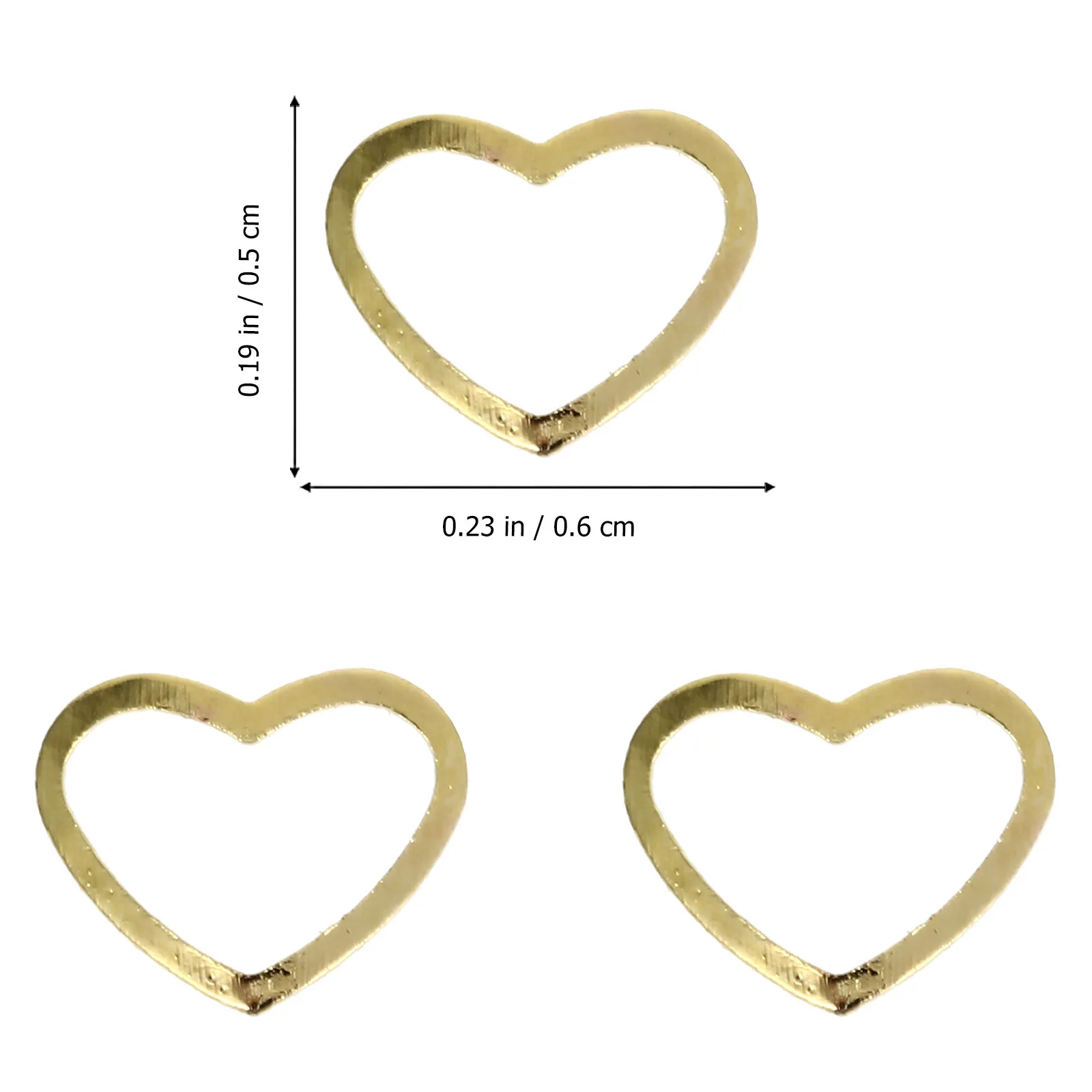 500Pcs Heart Shaped Nail Rivet Jewelry Decorations Nail Art Sticker Metal Studs Manicure Accessories Charming Nails