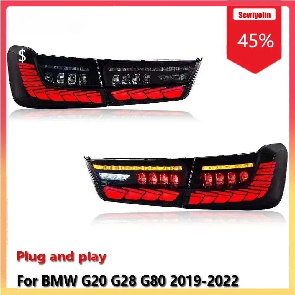 

Автомобильный светодиодный задний фонарь, аксессуары для авто для BMW G20 G28 G80 2019-2022, автоматический задний противотуманный фонарь DRL, стоп-сигнал, указатель поворота, вилка и Pl