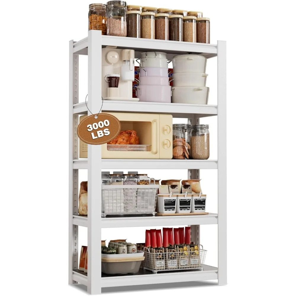 

Домашний 5-уровневый стеллаж, регулируемые полки для хранения вещей 3000 фунтов, книжная полка без болтов, органайзер для кухни, гостиной