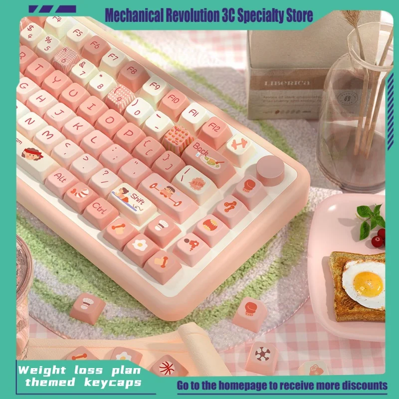 Weight Loss Plan Theme Original Keycap Mda Highly Personalized Customized Pbt Thermal Sublimation Mechanical Keyboard Key Caps