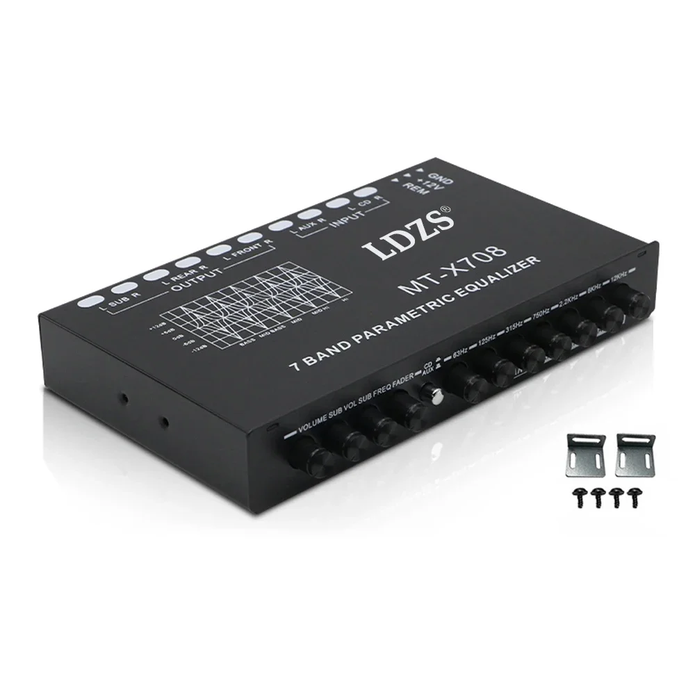 Multifunctional Car Audio EQ Tuning Crossover Amplifier Professional 7 Band Car Equalizer Parametric Equalizer Car Audio Equaliz