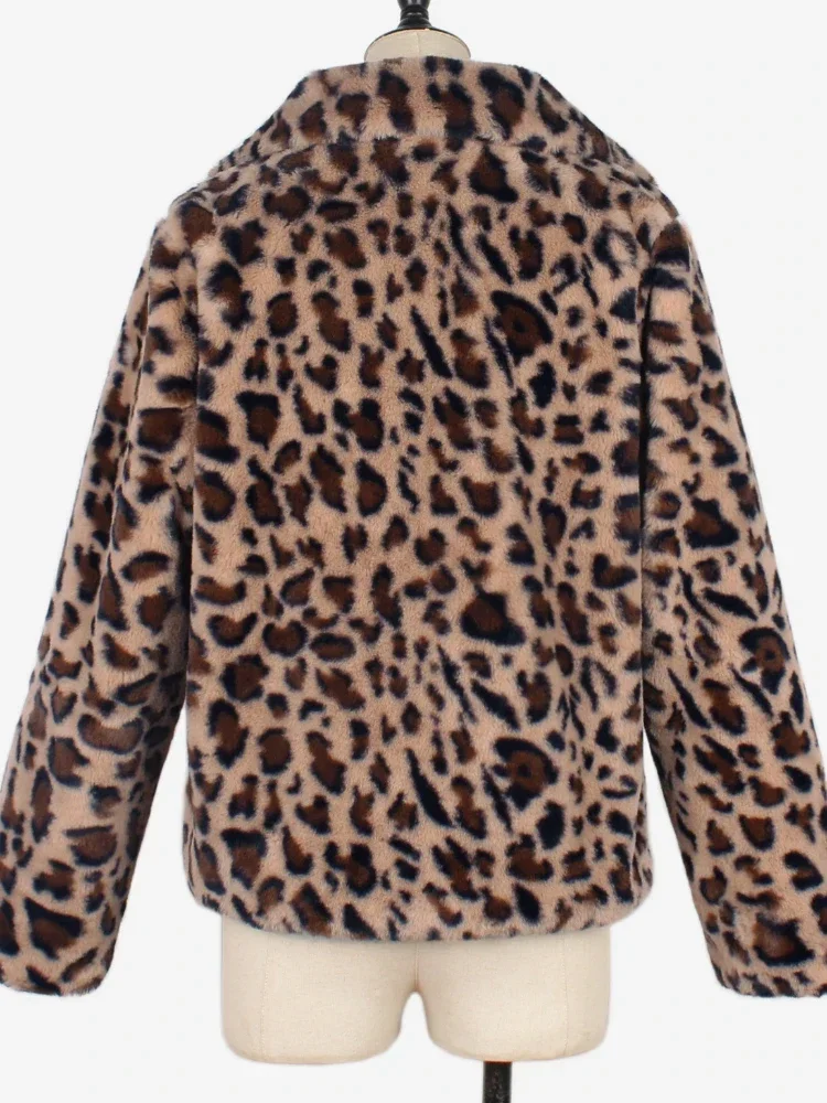 Winter Shaggy Leopard Jaceket Women\'s Warm Faux Fur Coat Leisure Women Fur Jackets Thick Fluffy Luxury Bontjas Outerwear 2023