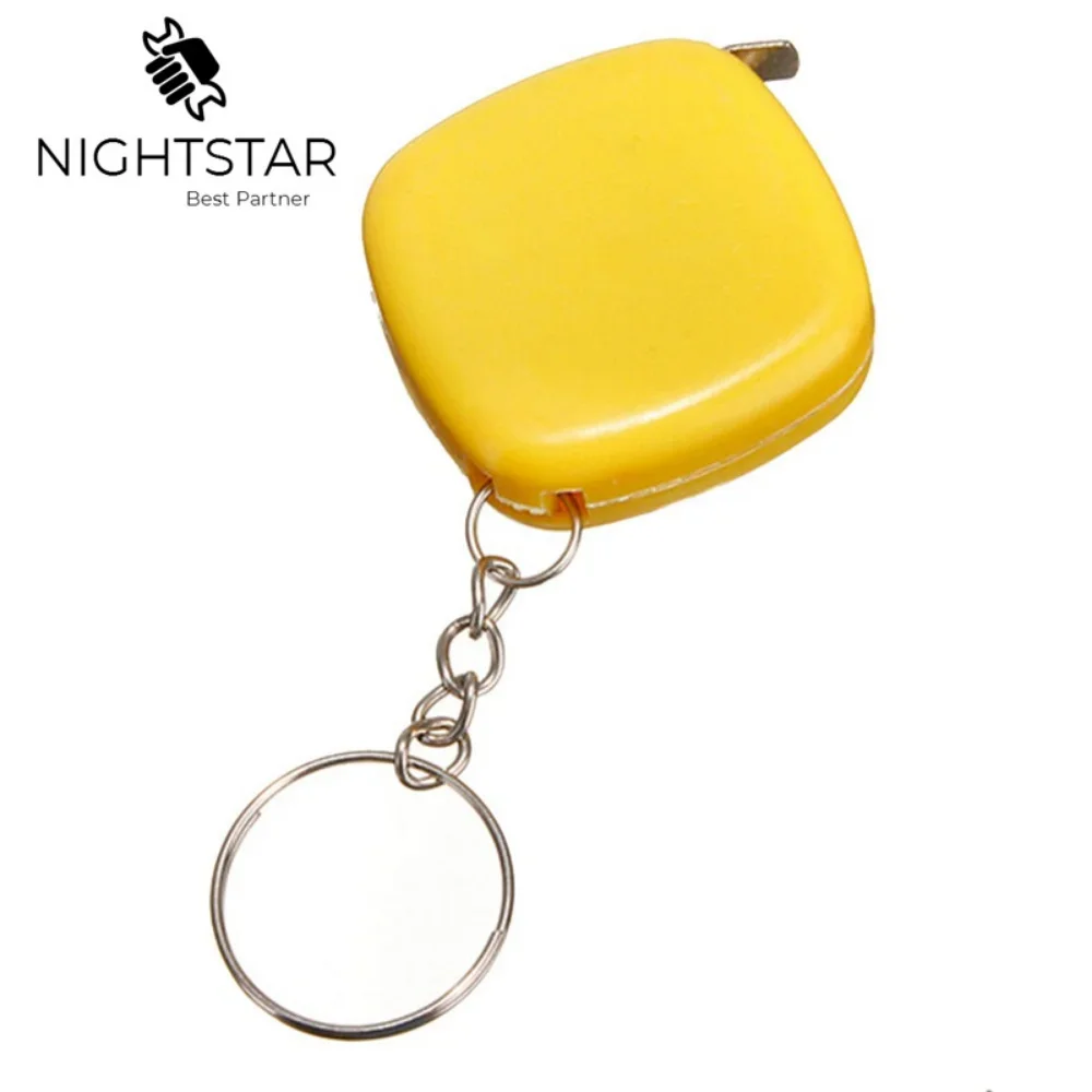 2pcs 1M Measure Pull Ruler Style Mini Keychain Key Ring Easy Retractable Tape Retractable Tape Measure /Color Random