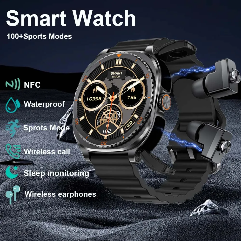 2026 new smartwatch with built-in Wireless earphones Wireless calling multiple sports modes couple Smart Watch