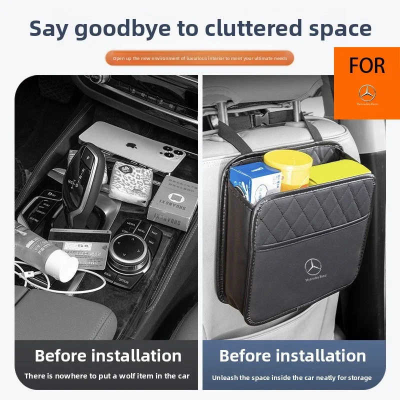 Large Capacity Car Seat Back Storage Bag For Mercedes-Benz CLA CES CLS SLK GLK CLK SLS CLG GLE GLC GLB EQC GLA GLS SLC