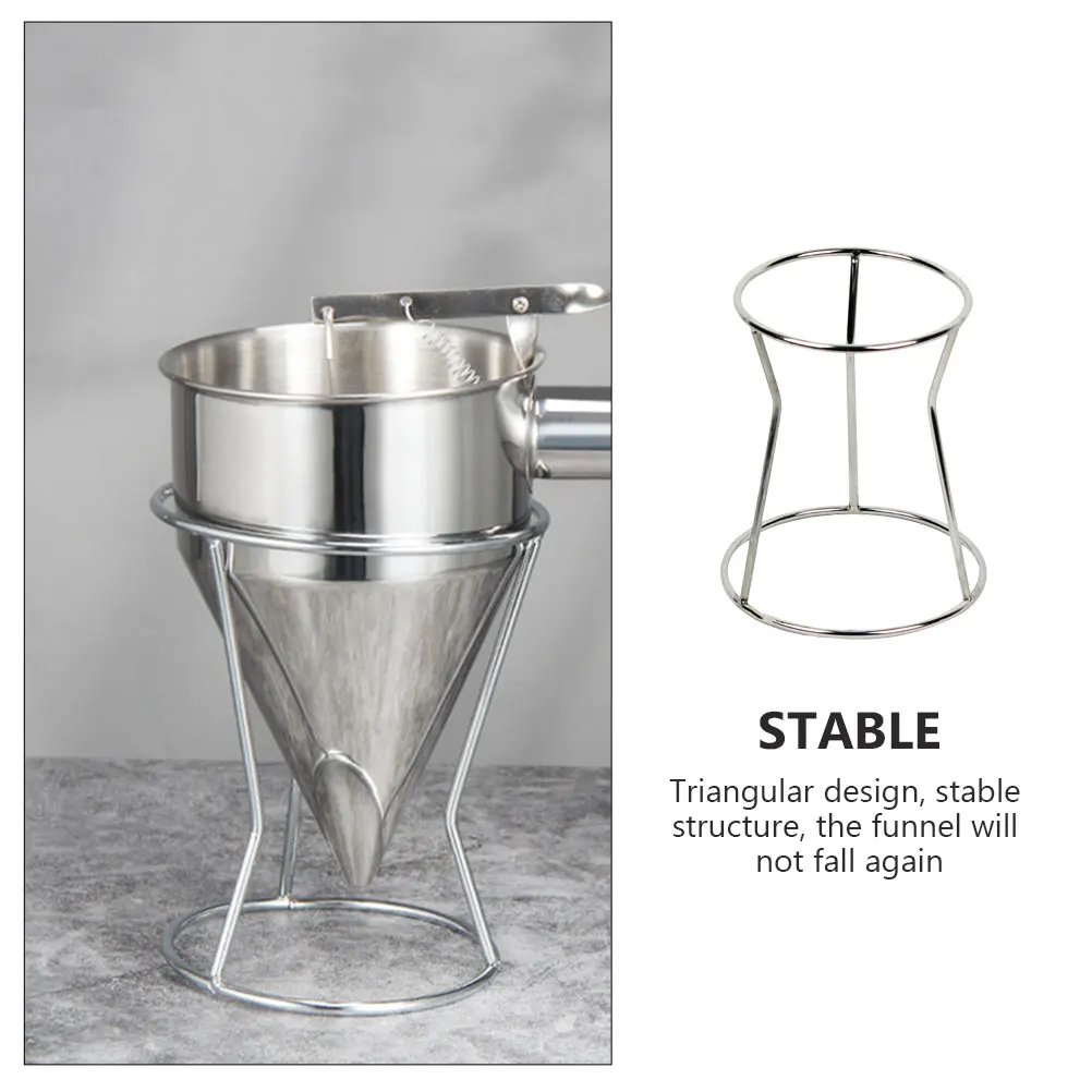 

Funnel Cake Rack Strainers Kitchen Shelf Octopus Ball Maker Dispenser Stand Canning Mini Gadgets Stainless Steel Balls Funnel