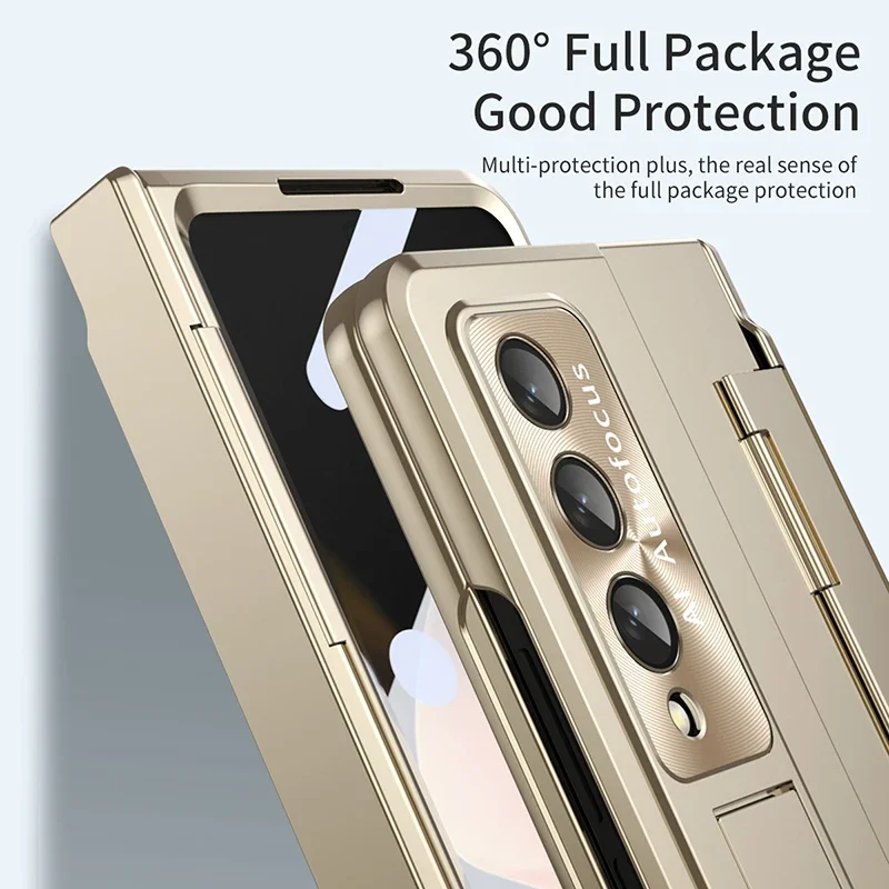 Leveling Hinges Protection Case For Samsung Galaxy Z Fold7 6 5 4 3 5G Phone Cover with Front Screen Protecter For Galaxy Fold 6