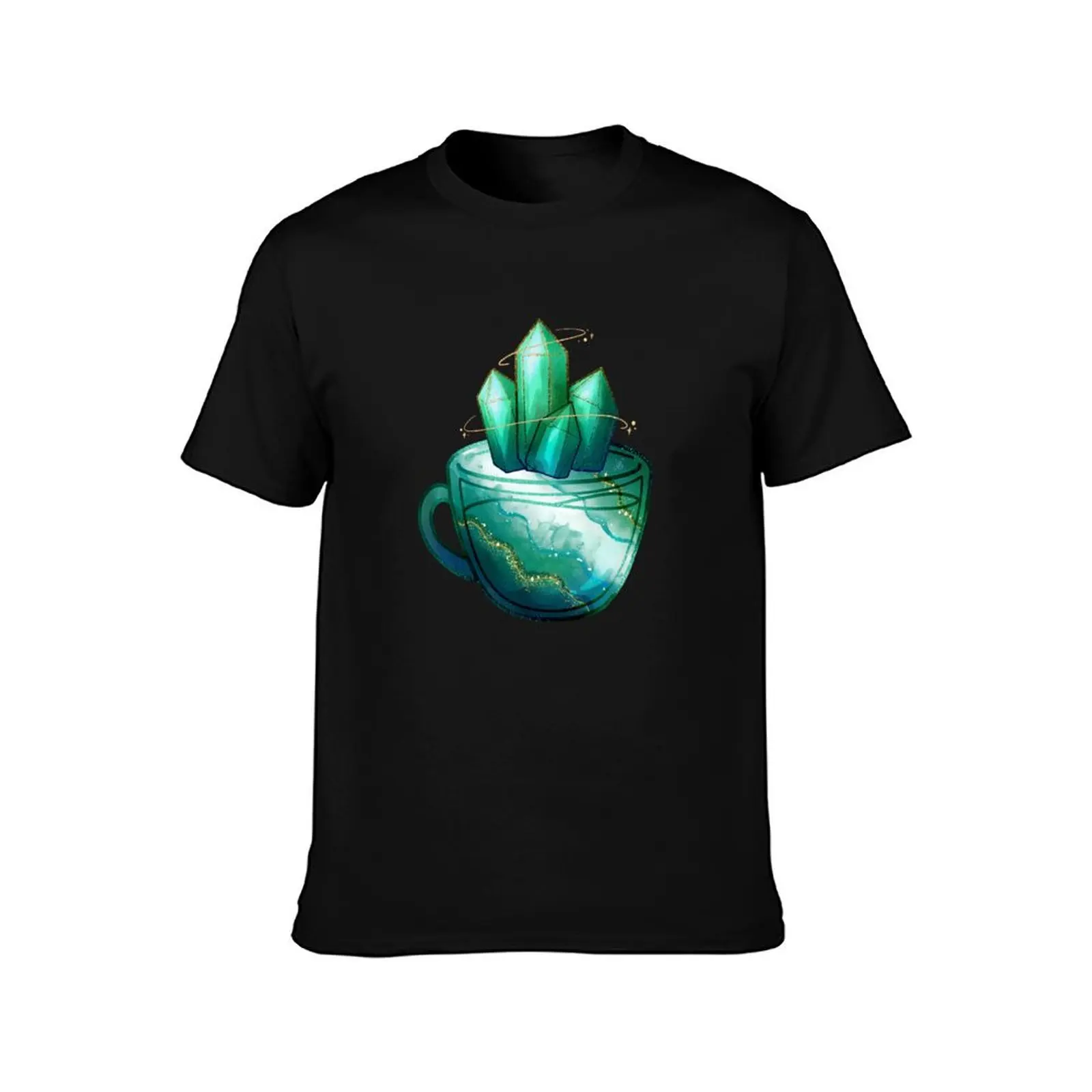 Watercolor Birthstone Teacup - May Emerald T-Shirt Plus Size Outdoor Casual Top