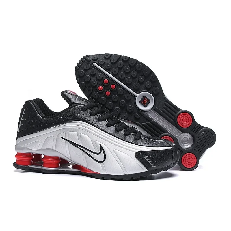 

Nike Shox R4 Black Metallic Silver Air Columns Against Impact Men Running Shoes Comfortable Outdoor Sports Sneakers