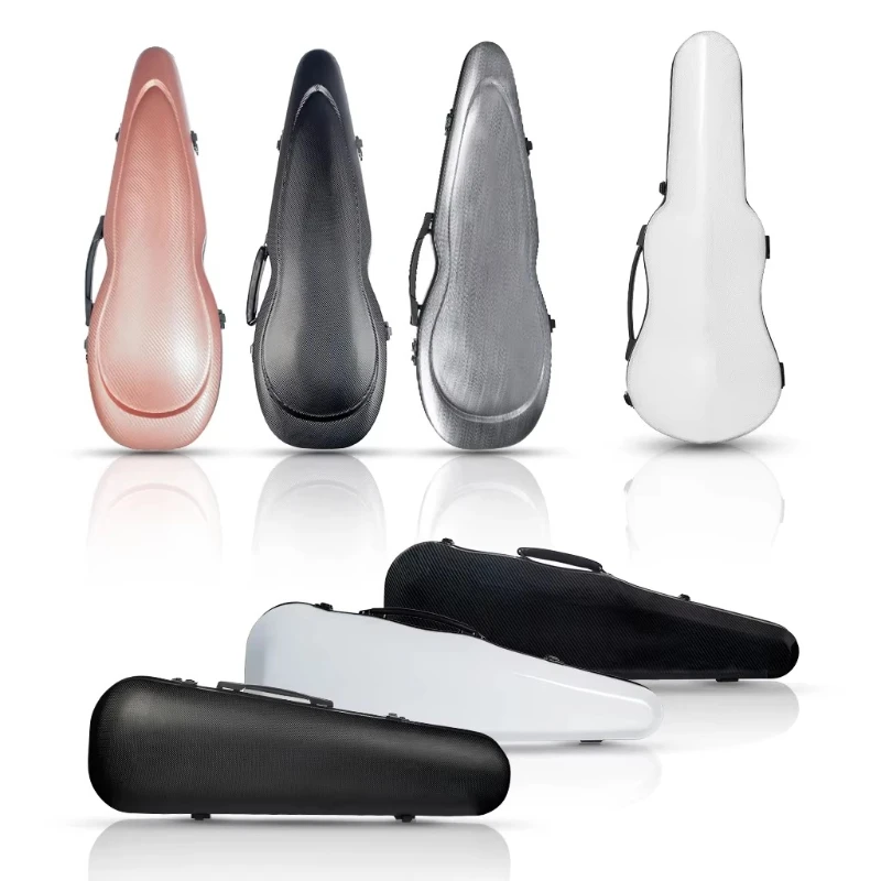 Violin Case 4/4 Carbon Fiber Glass Strong Handle and Thick Padded, Deep Plush Liner for Acoustic Electric Violins