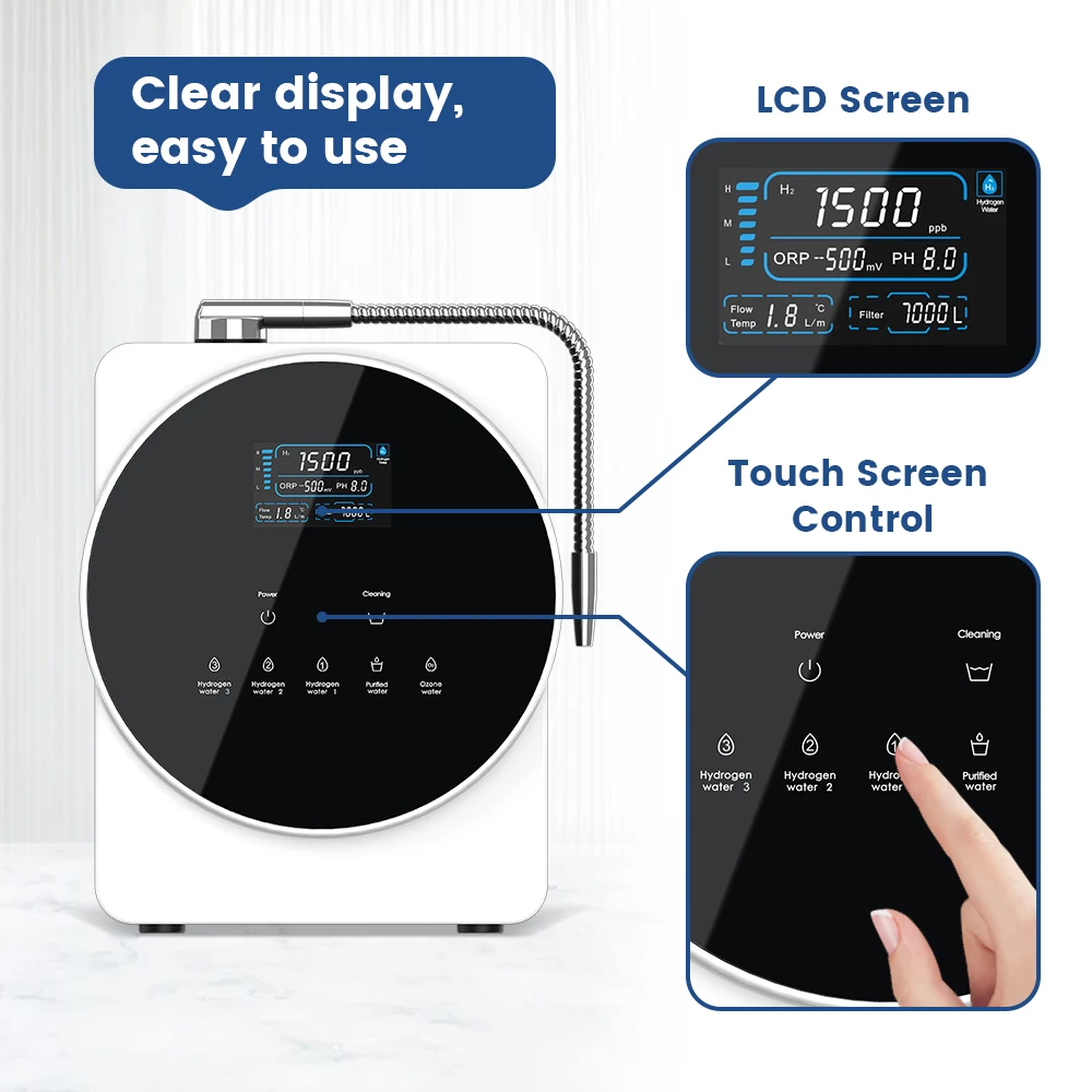 Hydrogen Rich Water Dispenser Machine High Hydrogen Concentration 1200ppb Hydrogen Water Ionizer Machine with Inner Filters