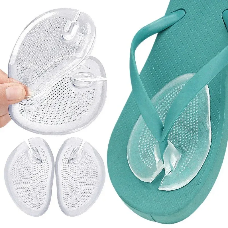 Almofadas de Silicone para Sandálias e Chinelos, Protetores de Gel para a Parte Dianteira do Pé, Palmilhas Antiderrapantes com Partículas de Massagem para Cuidados com os Pés
