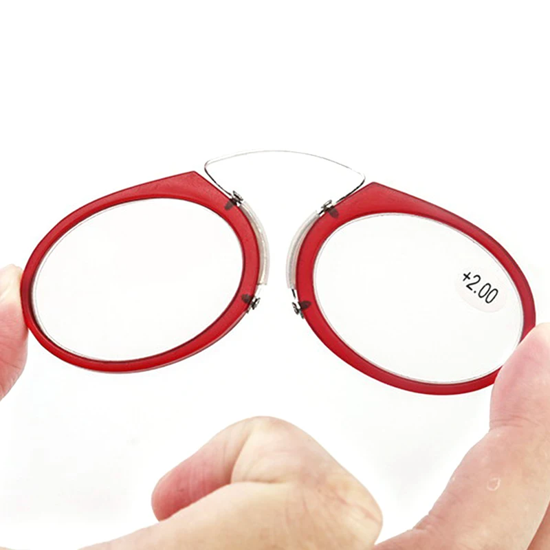 Okulary do czytania na nos, mini klips, ultracienkie, przenośne okulary na starczowzroczność 100-350 z etui
