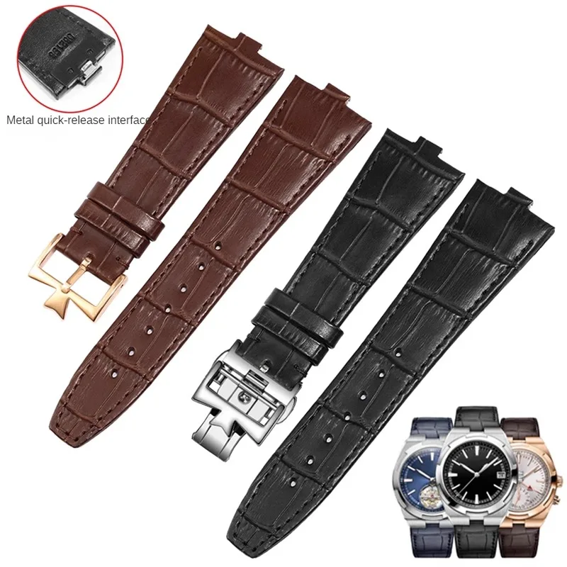 Cowhide watch strap Substitute 4500v/5500v/7900 Series Quick-release VC Convex Interface Leather Watch Strap With 24-7mm