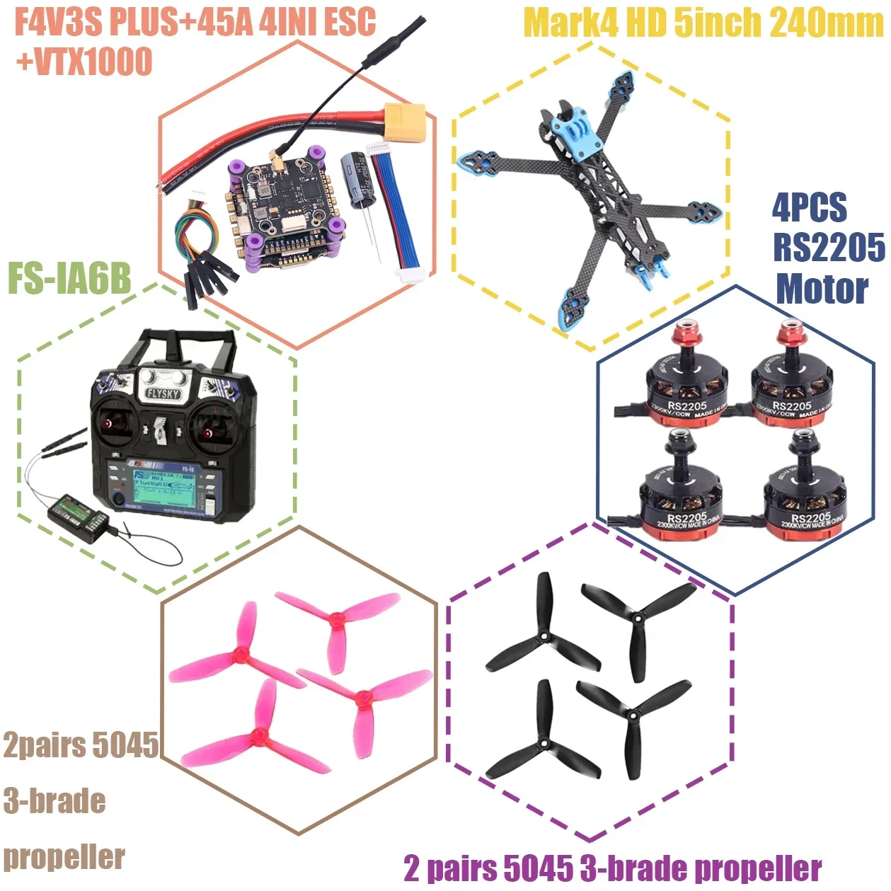 

F4V3S PLUS MARK4-HD Mark 4 HD 5inch 240mm F4 V3 V3S FC Flight Controller Drone FPV Racing Quadcopter Betaflight INAV RC Parts