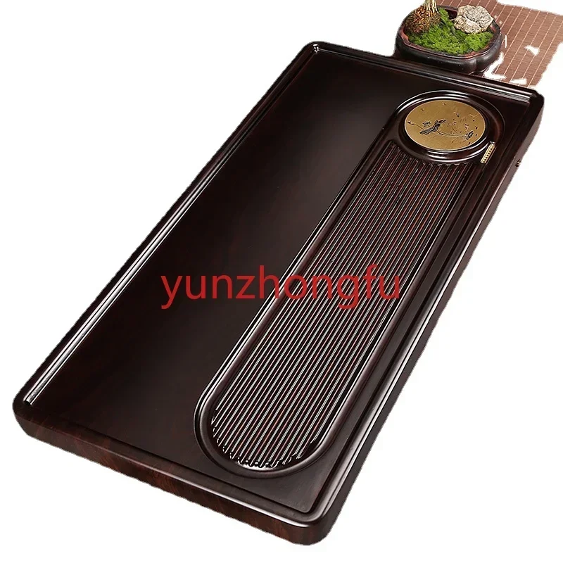 Blackwood Tea Tray Solid Wood Whole Log Household Tray Light Luxury Modern Minimalist Living Room Drainage Teaware Tea Platform