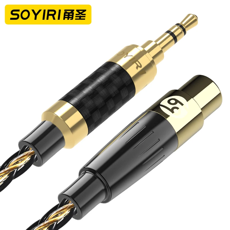 SOYIRI 3.5mm to mini XLR master audio jack for AKGK181K702K371K553K240 Baiyaya Power DT1990/1770pro headphone upgrade cable