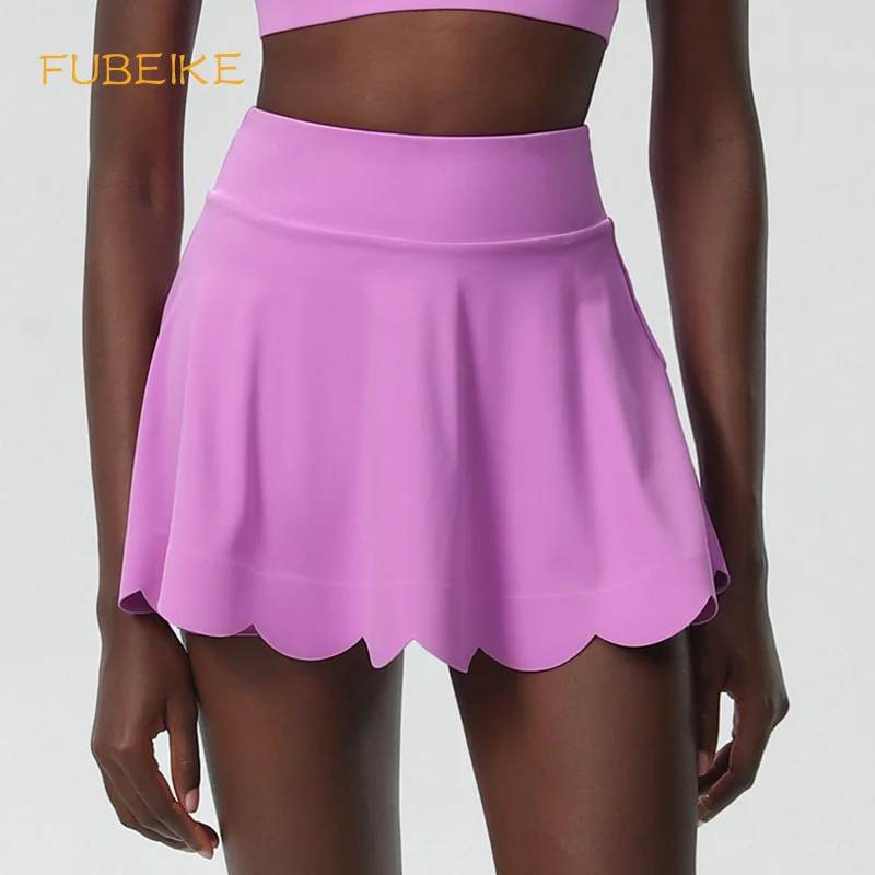 

FUBEIKE Small Wave Women Summer Tennis Skirt Women's Anti-Exposure Quick-Drying A Swing Sports Fitness Skirttennis Skirt