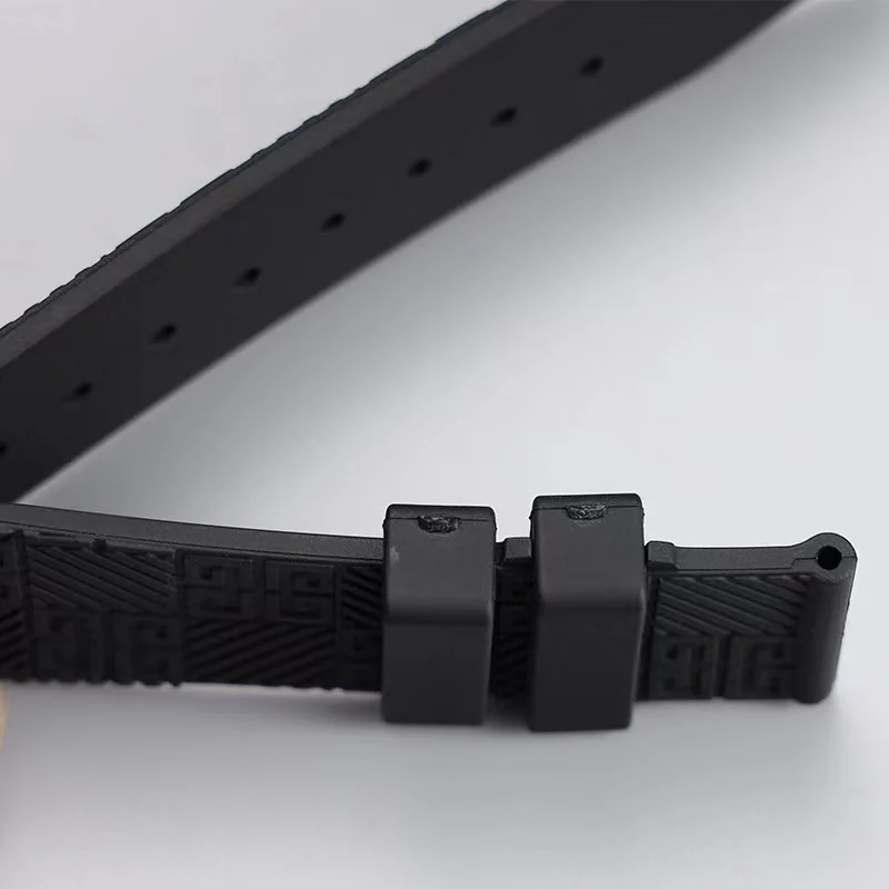 Black series watch with male waterproof anti-sweat silicone strap 29mm