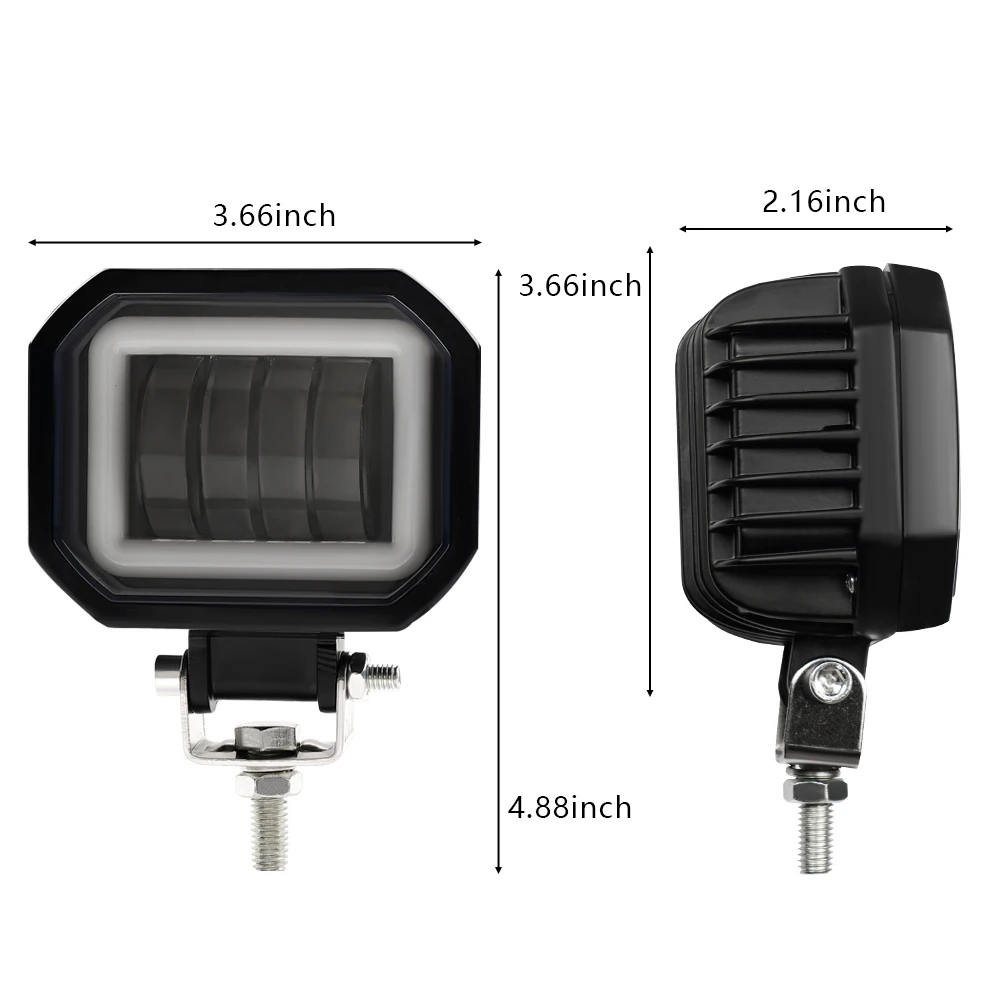 1/2pc Fog round or square headlight for auto/motor vehicles and electric scooters Arctic 12-80V, Arctic V3+, 4 lenses