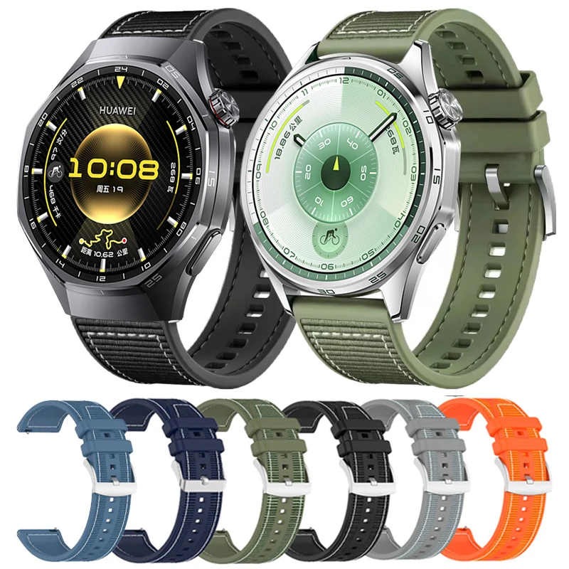 حزام نايلون مركب رسمي 22 ملم لساعة هواوي GT6 Pro 46 ملم سوار سيليكون لساعة هواوي GT6 GT 5 4 3 46 ملم/GT2Pro/GT3 SE